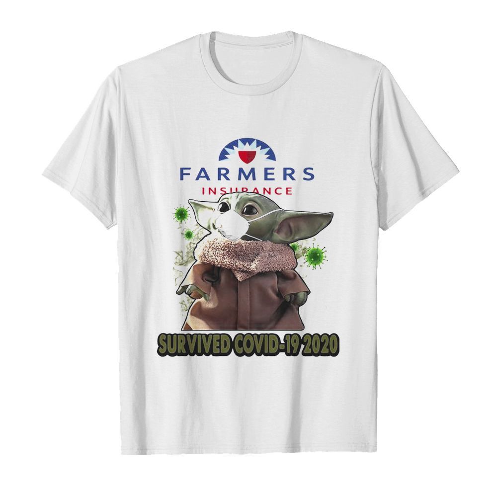 Baby Yoda Mask Farmers Insurance Survived Covid 19 2020  Classic Men's T-shirt