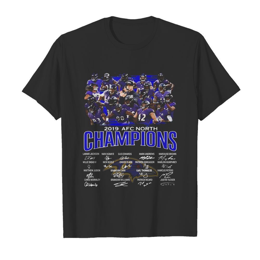 Baltimore Ravens 2019 AFC North Champions signature shirt