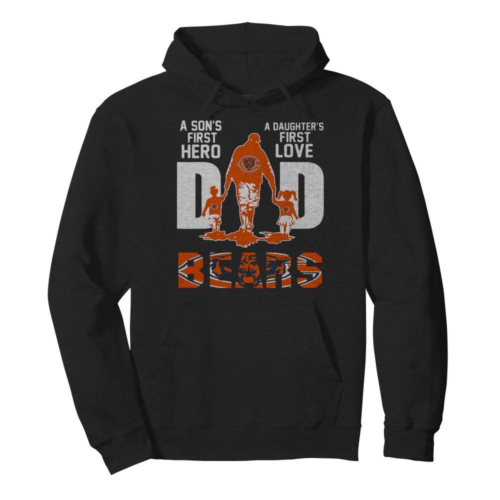 Bears Dad a son's first hero a daughter's first love  Unisex Hoodie