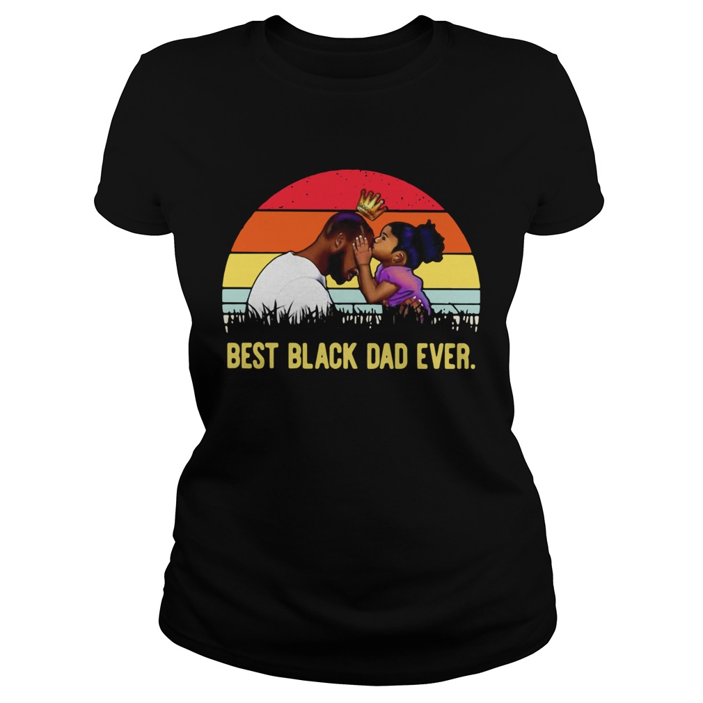 Best Black Dad Ever Sunset Vintage  Classic Ladies