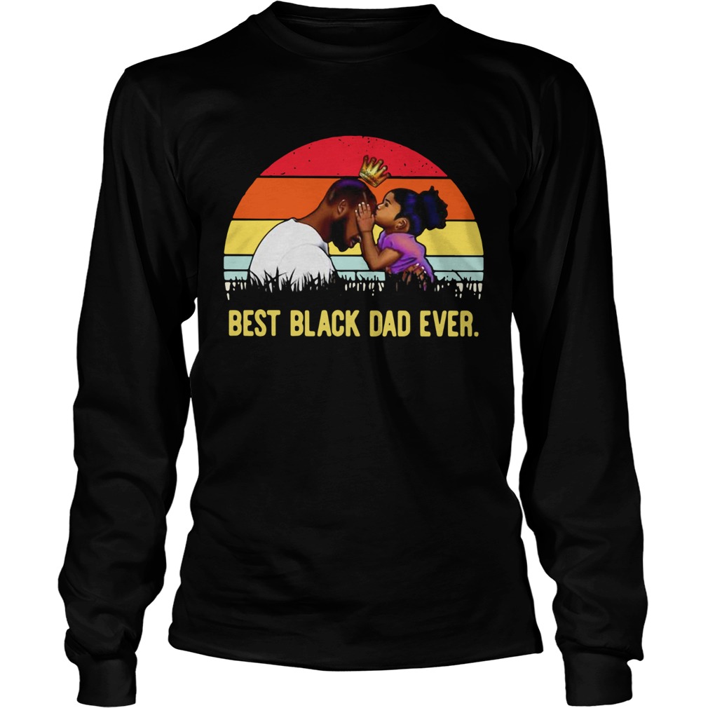 Best Black Dad Ever Sunset Vintage  Long Sleeve