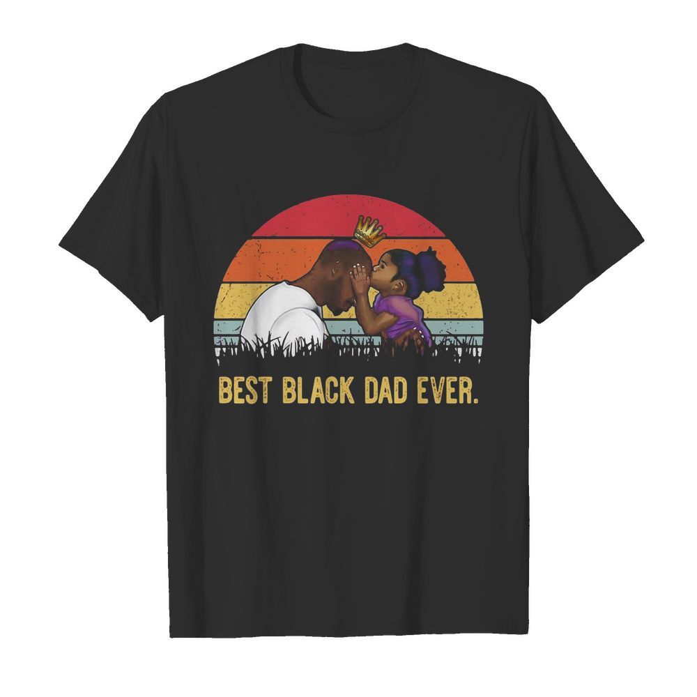 Black Dad Ever Sunset Vintage  Classic Men's T-shirt