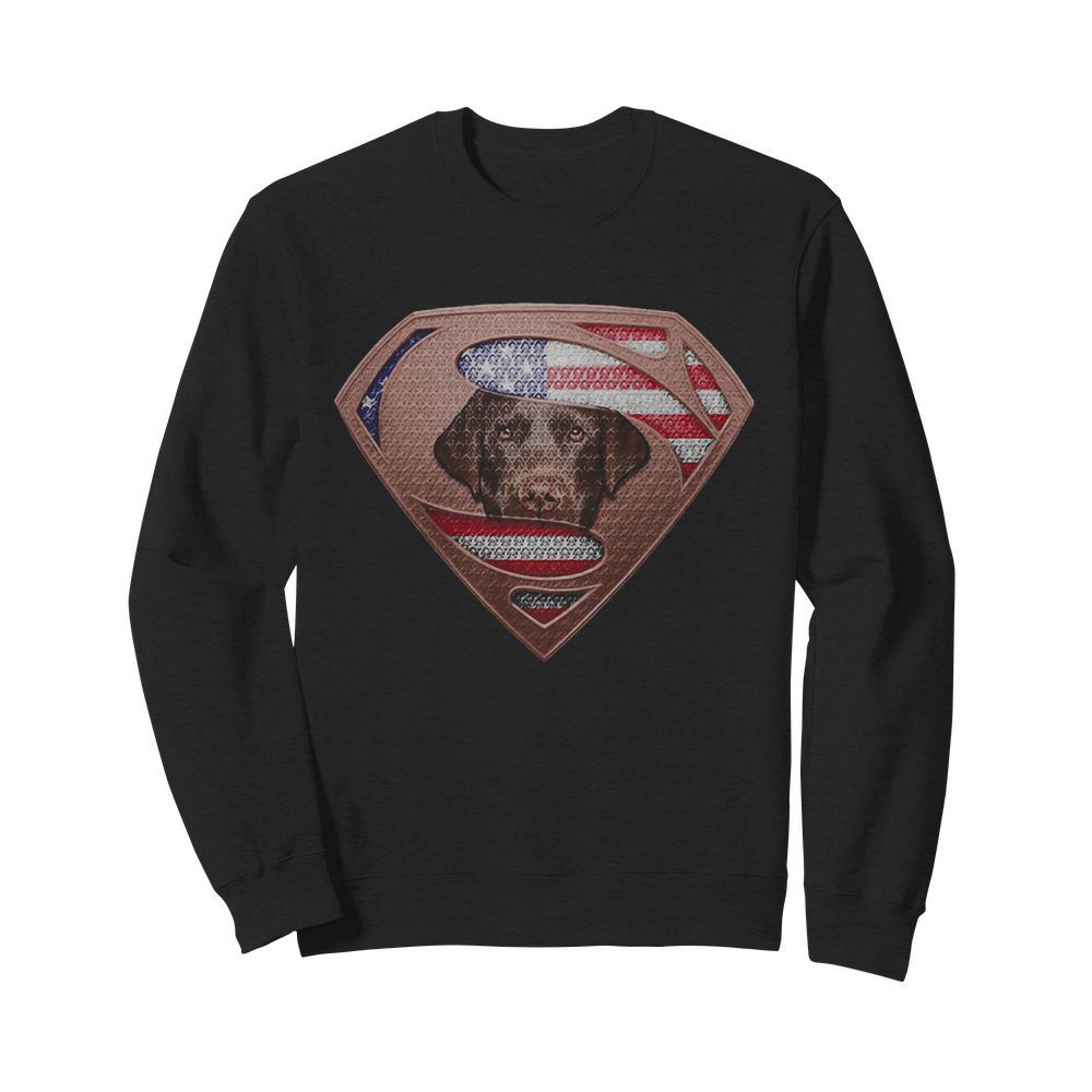 Blood Insides Superman Labrador Retriever American Flag Independence Day  Unisex Sweatshirt