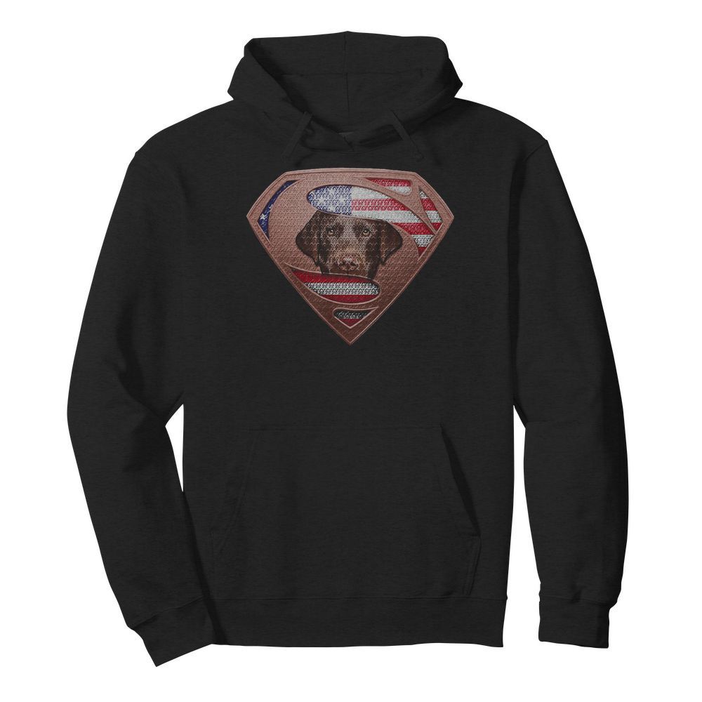 Blood Insides Superman Labrador Retriever American Flag Independence Day  Unisex Hoodie