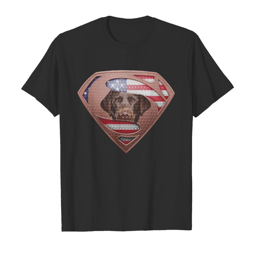 Blood Insides Superman Labrador Retriever American Flag Independence Day  Classic Men's T-shirt