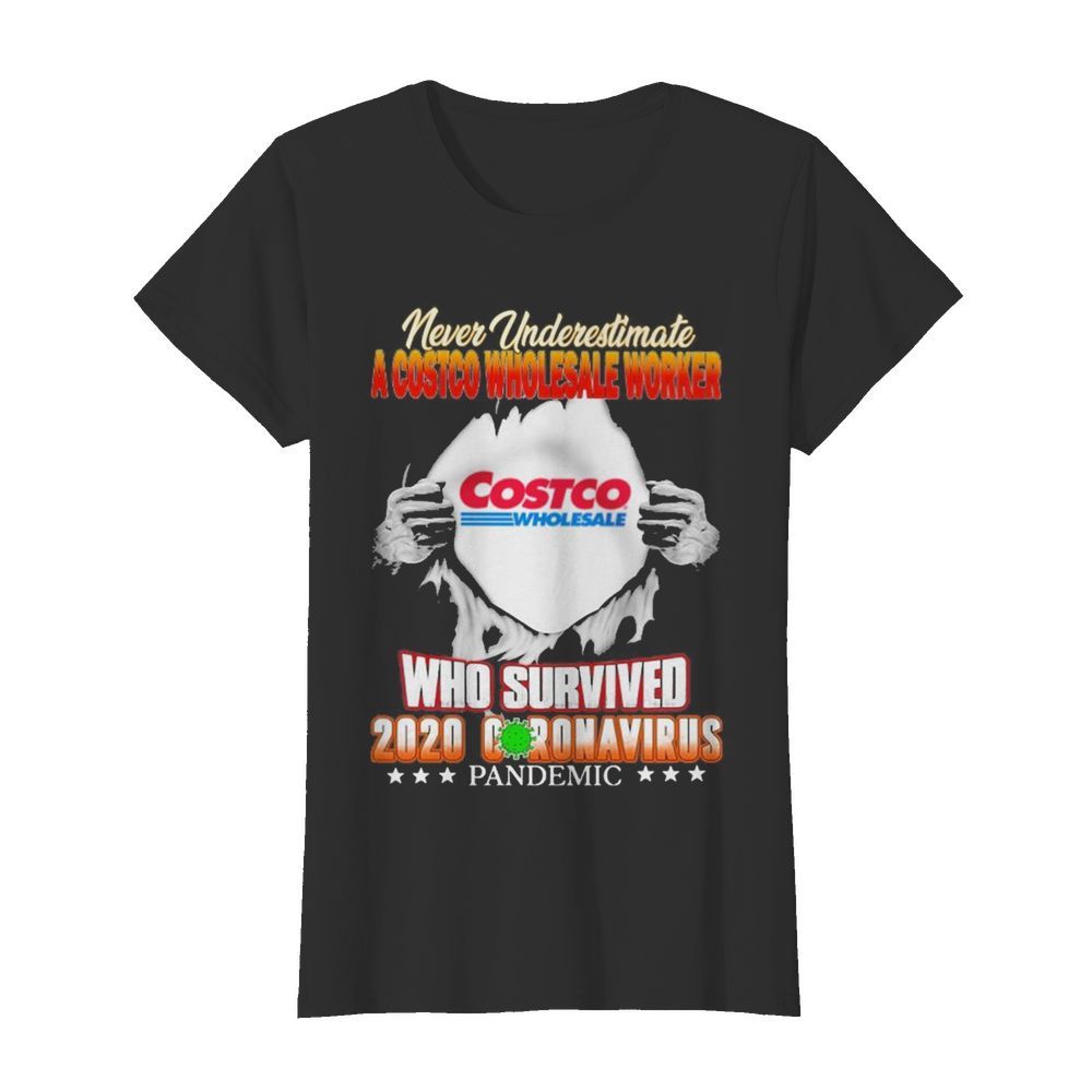 Blood inside me never Underestimate A Costco Wholesale Worker who survived 2020 coronavirus Pandemic  Classic Women's T-shirt