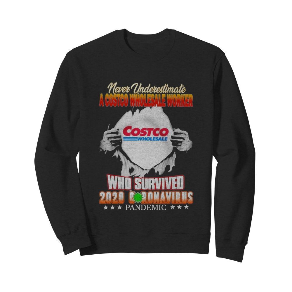 Blood inside me never Underestimate A Costco Wholesale Worker who survived 2020 coronavirus Pandemic  Unisex Sweatshirt