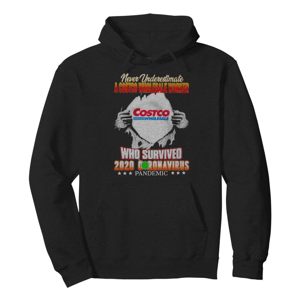 Blood inside me never Underestimate A Costco Wholesale Worker who survived 2020 coronavirus Pandemic  Unisex Hoodie