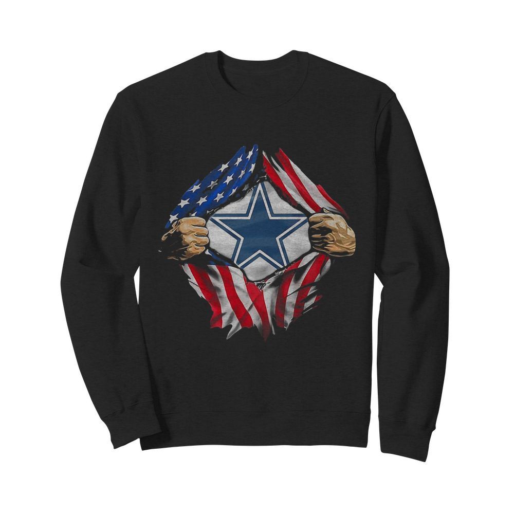 Blood insides dallas cowboys american flag independence day  Unisex Sweatshirt