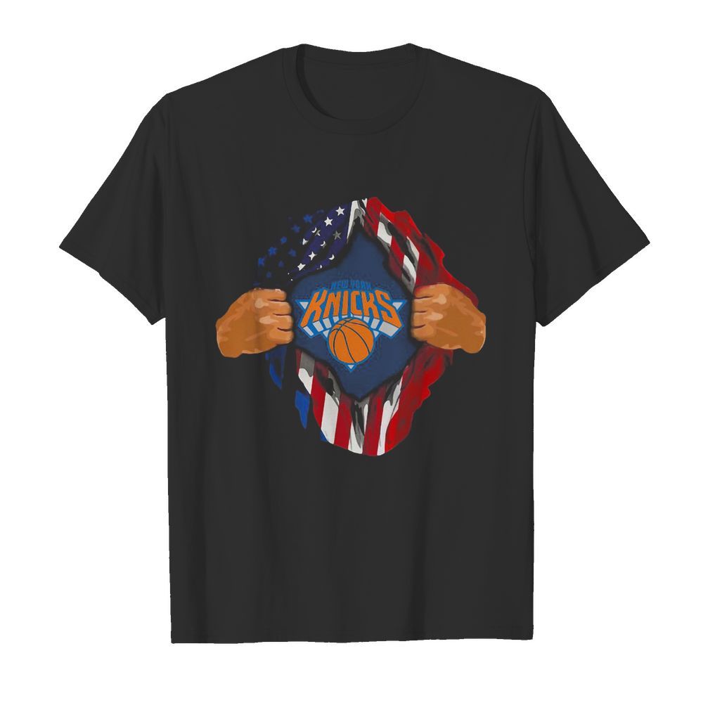 Blood insides new york knicks basketball american flag independence day shirt