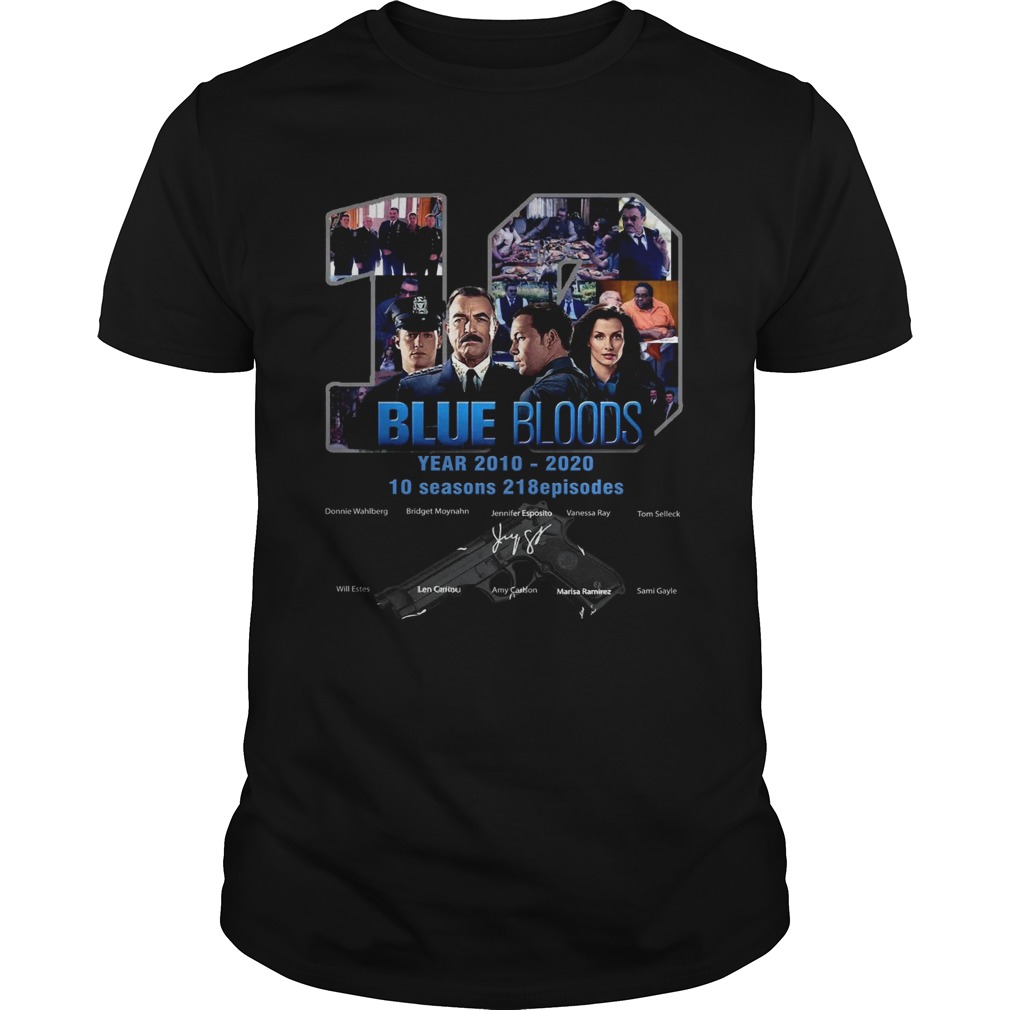 Blue Bloods 10 Years 2010 2020 10 Seasons 218 Episodes shirt