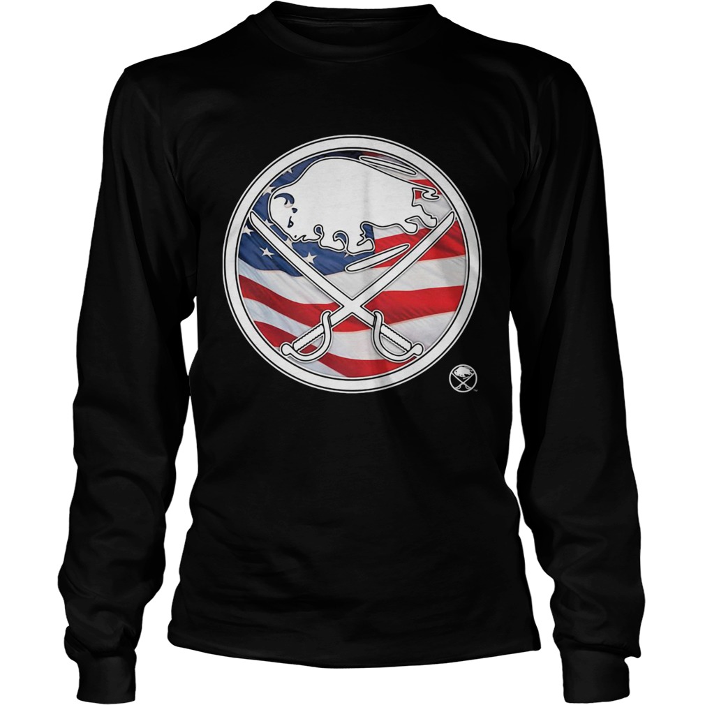 Buffalo Sabres American flag veteran Independence Day  Long Sleeve