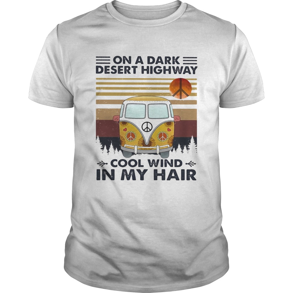 Bus on a dark desert highway cool wind in my hair vintage shirt