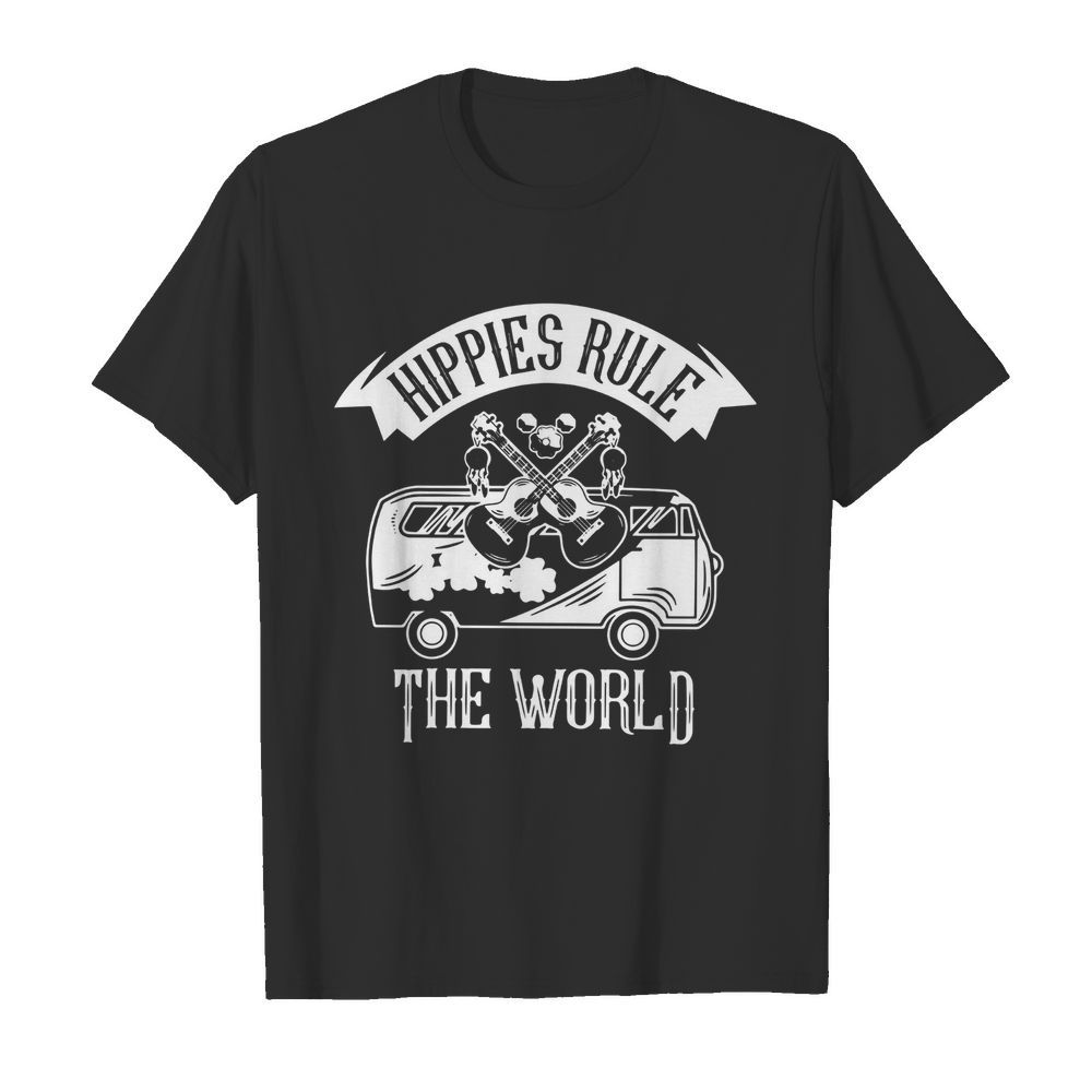 Car And Giutar Hippies Rule The World shirt