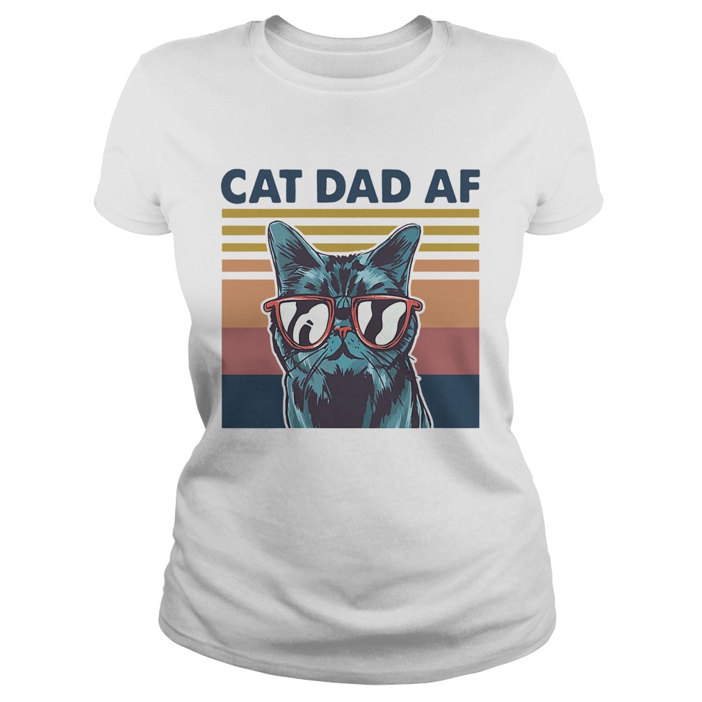 Cat Dad Af Glasses Vintage  Classic Ladies