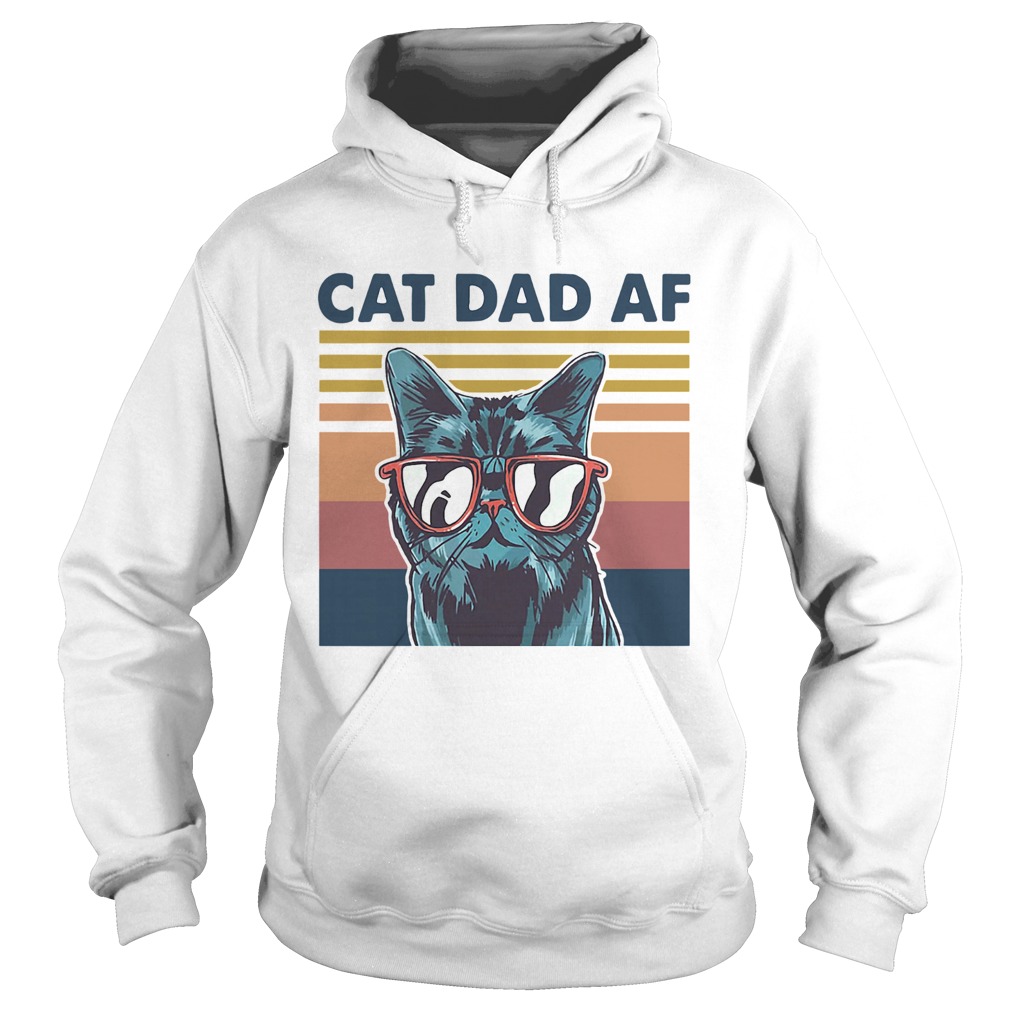 Cat Dad Af Glasses Vintage  Hoodie