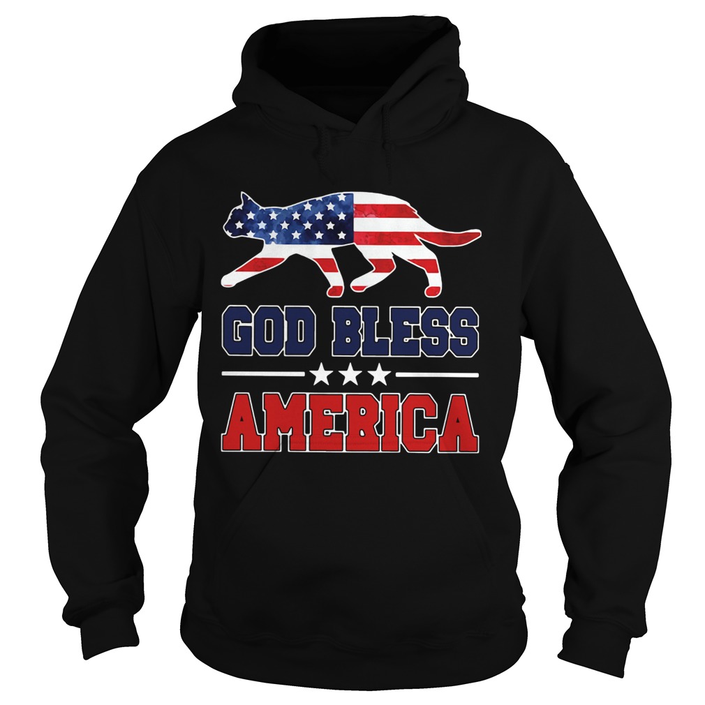 Cat God Bless America  Hoodie