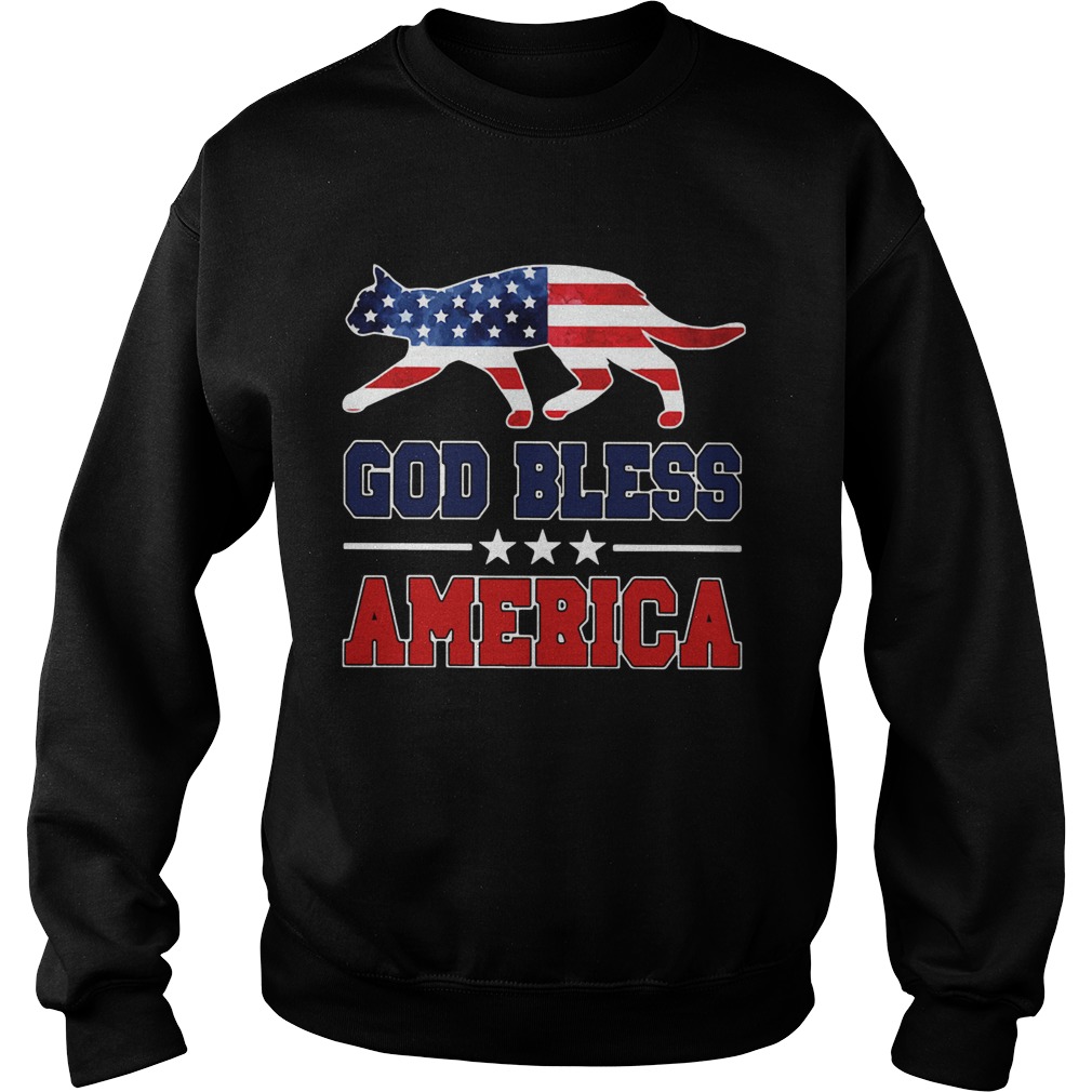 Cat God Bless America  Sweatshirt