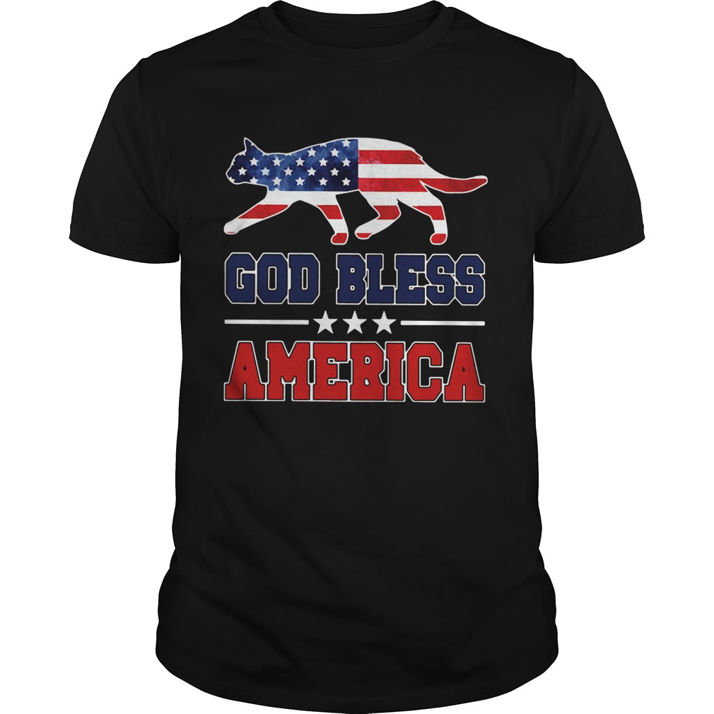 Cat God Bless America  Unisex