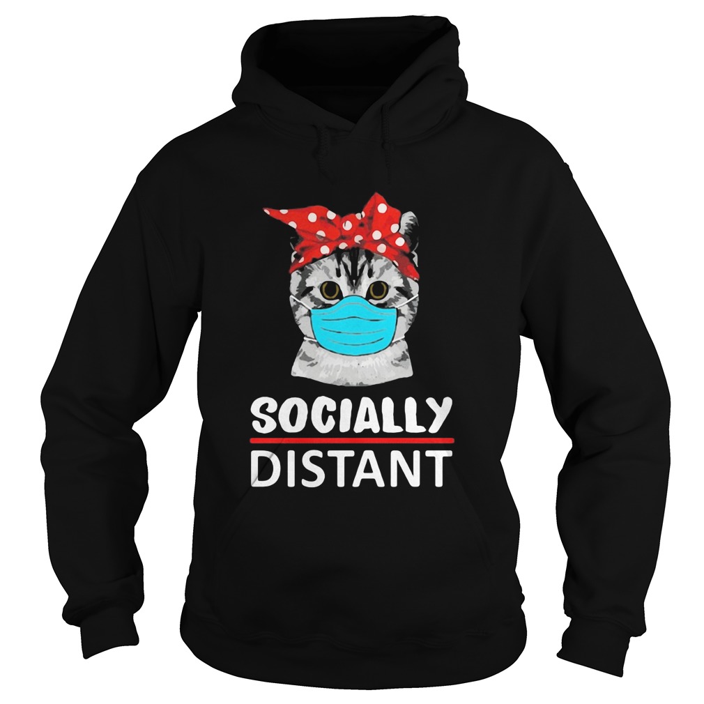 Cat mask social distant  Hoodie