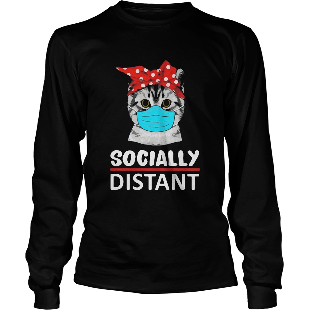 Cat mask social distant  Long Sleeve