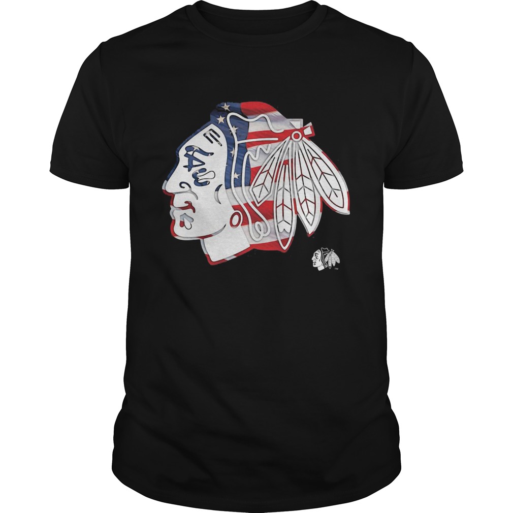 Chicago Blackhawks American flag veteran Independence Day shirt