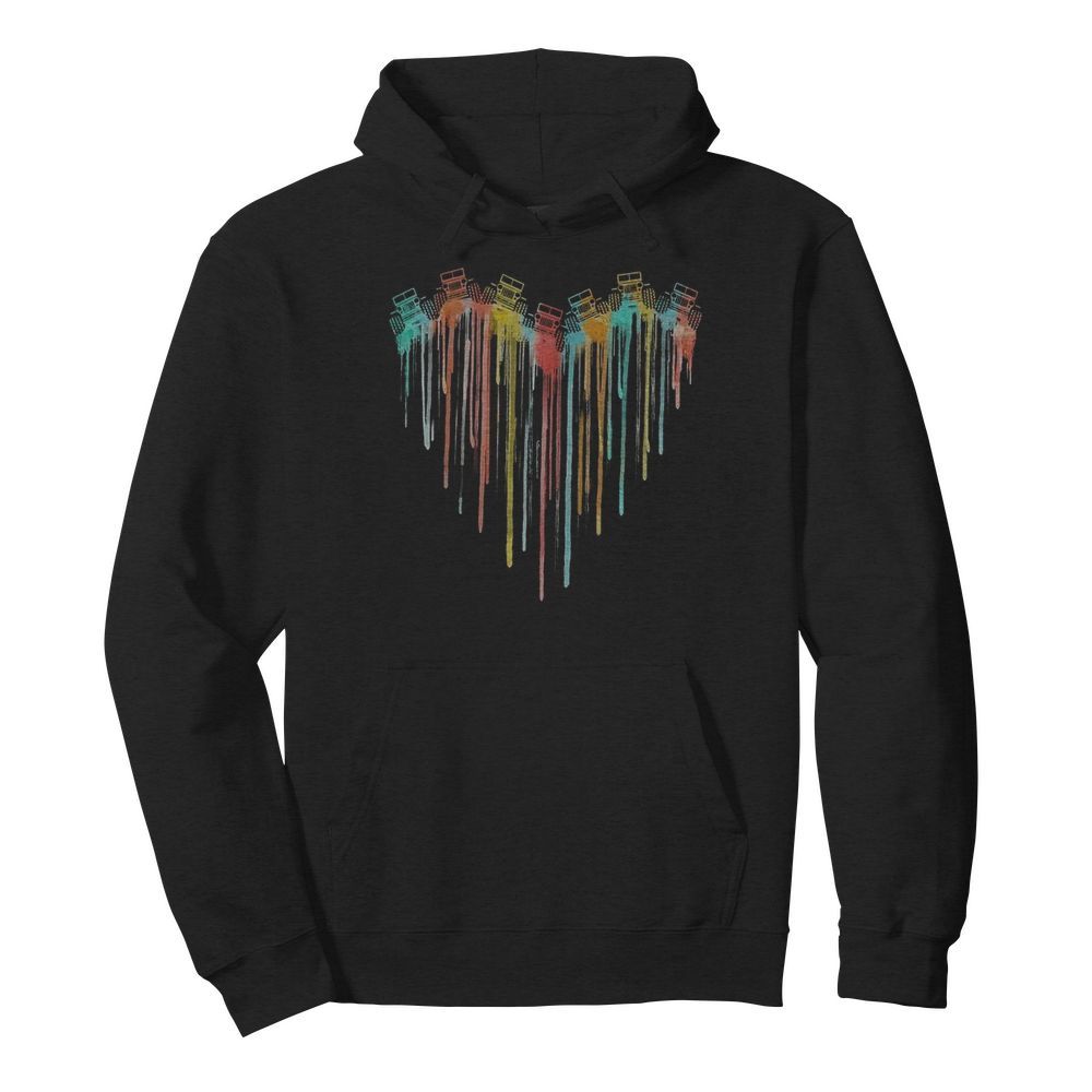 Colorful Dripping Heart Jeep  Unisex Hoodie