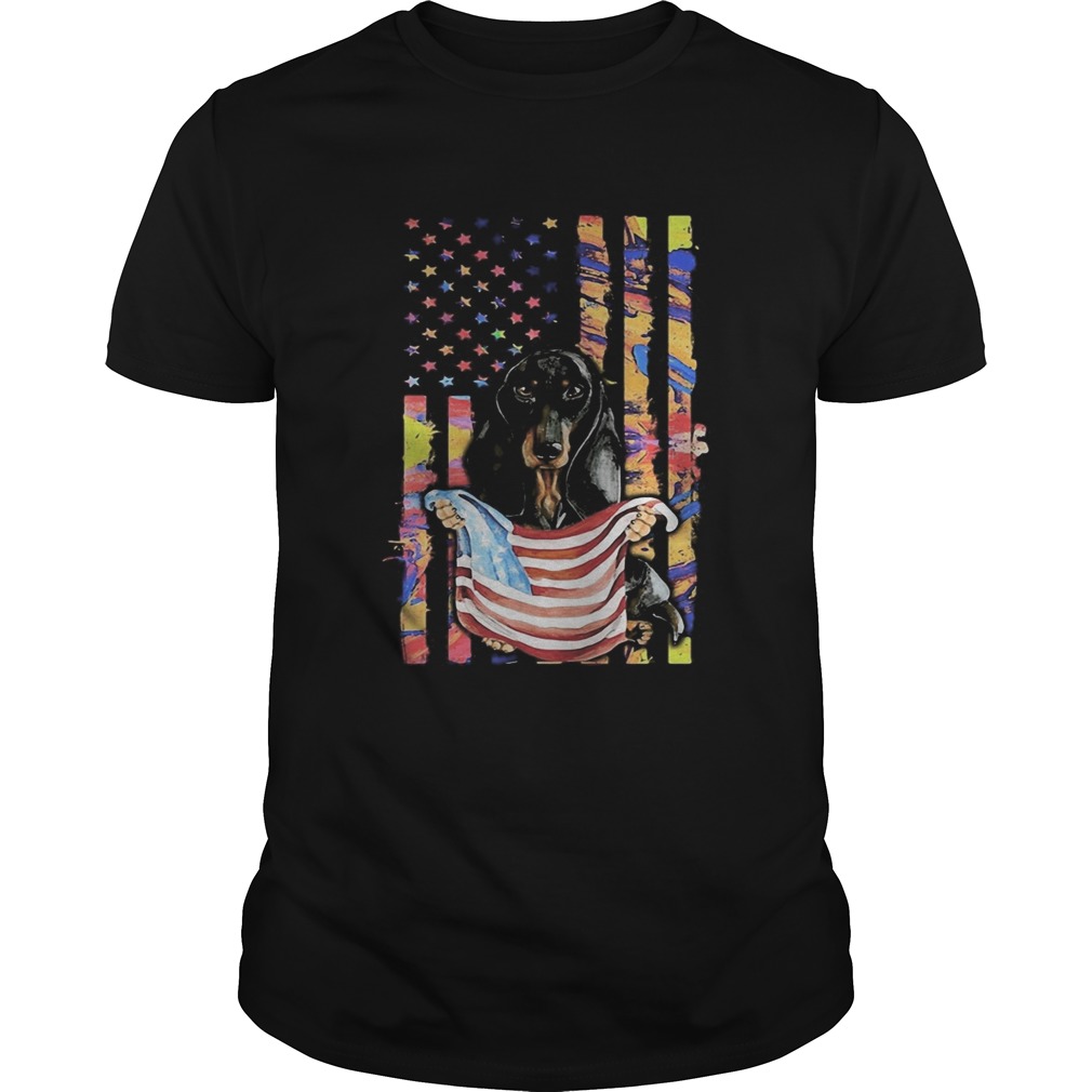 Dachshund American flag veteran Independence Day shirt