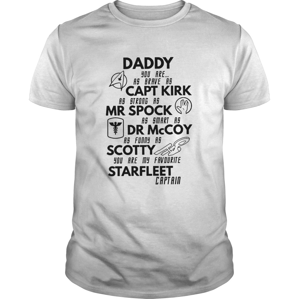 Daddy you are as brave as cap kirk as strong as mr spock as smart as dr mccoy as funny as scotty yo