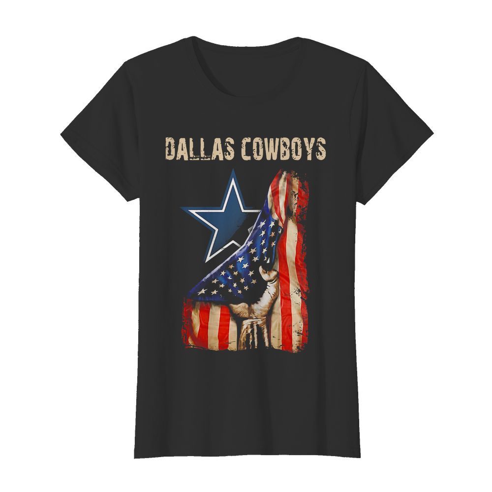 Dallas Cowboys American Flag Independence Day  Classic Women's T-shirt