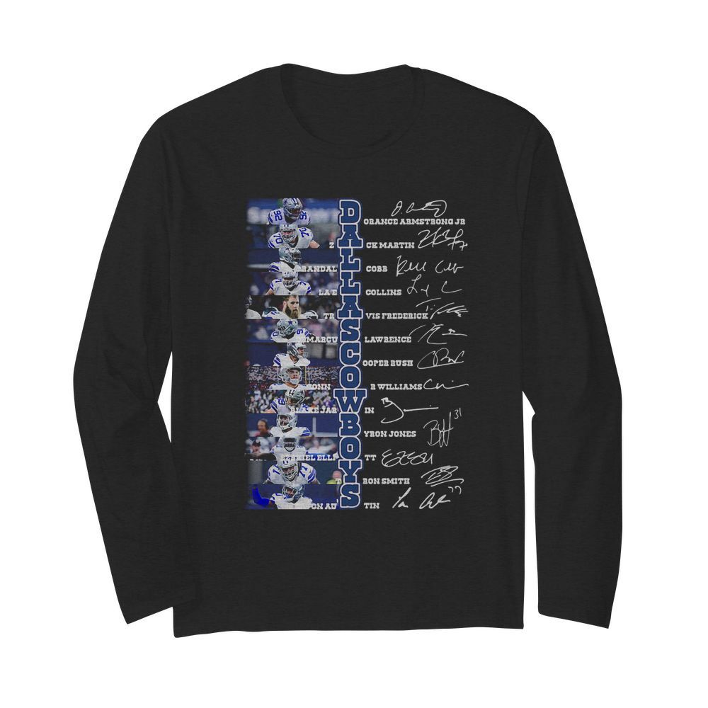 Dallas cowboys football team players signatures  Long Sleeved T-shirt 