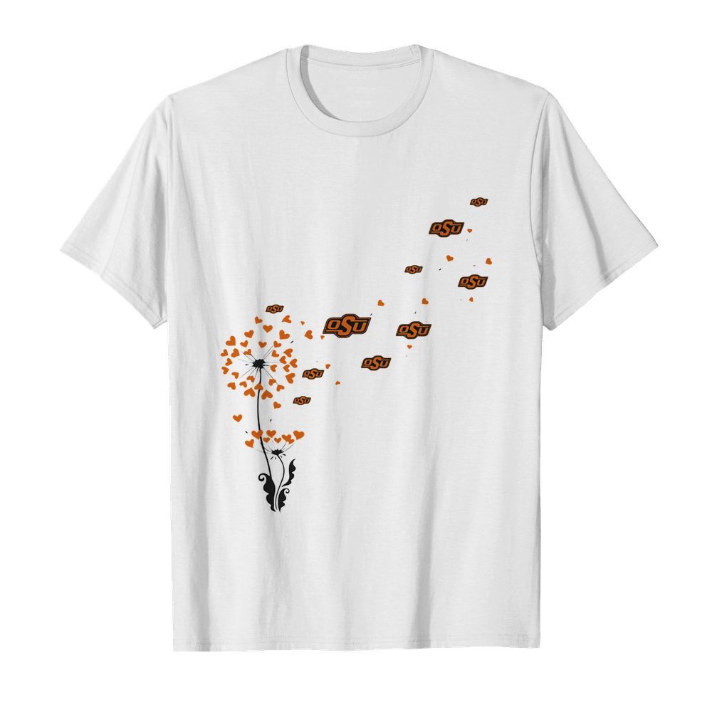 Dandelion flower oklahoma state cowboys logo hearts shirt