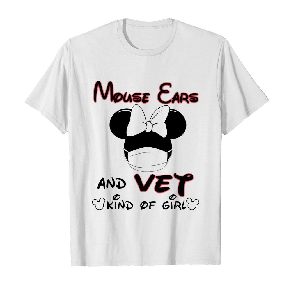 Disney mickey mouse ears and vet kind of girl mask shirt