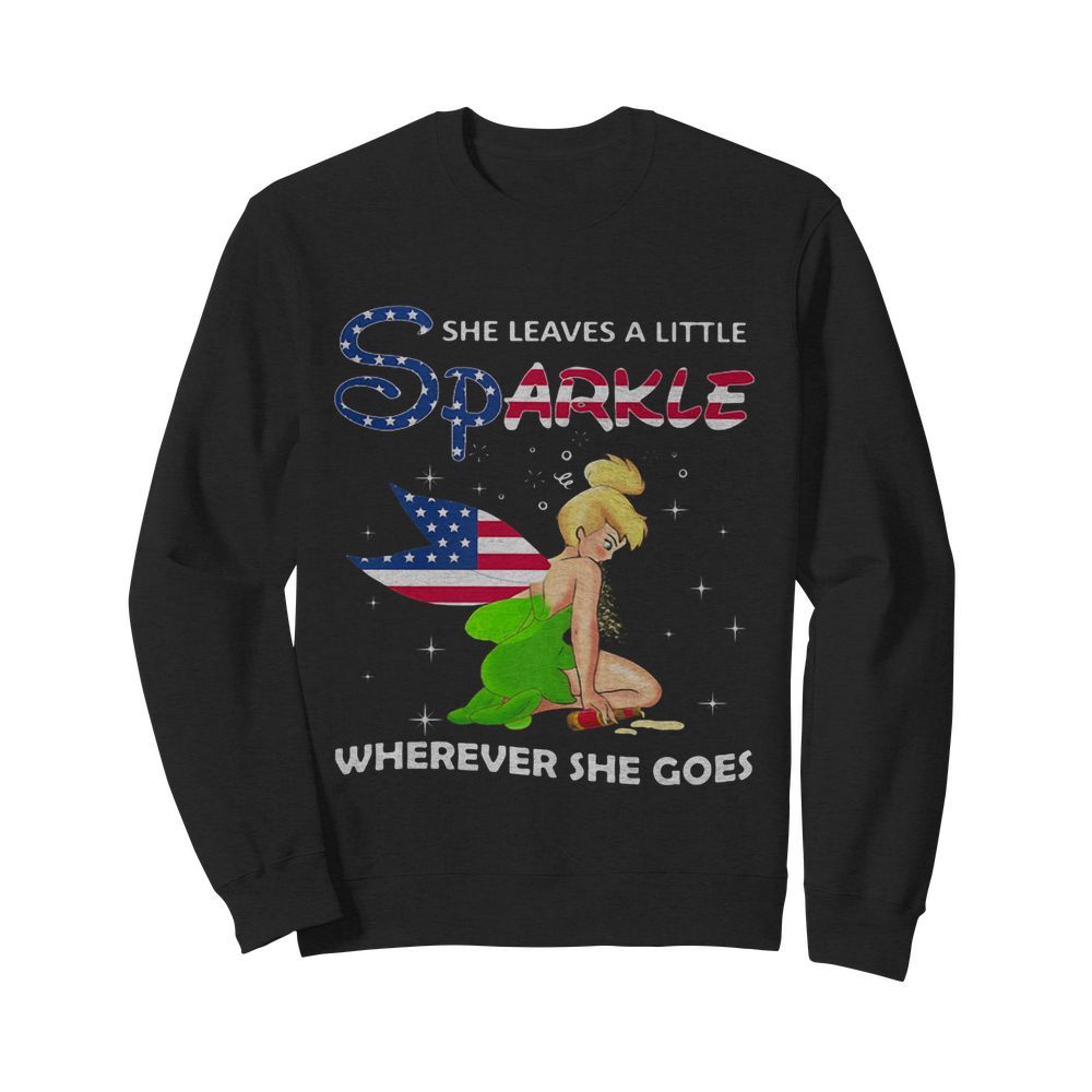 Disney tinkerbell she leaves a little sparkle wherever she goes american flag independence day  Unisex Sweatshirt