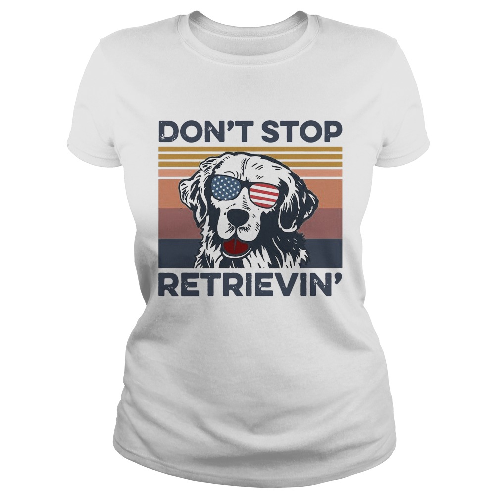 Dog Golden Dont Stop Retrievin Vintage  Classic Ladies