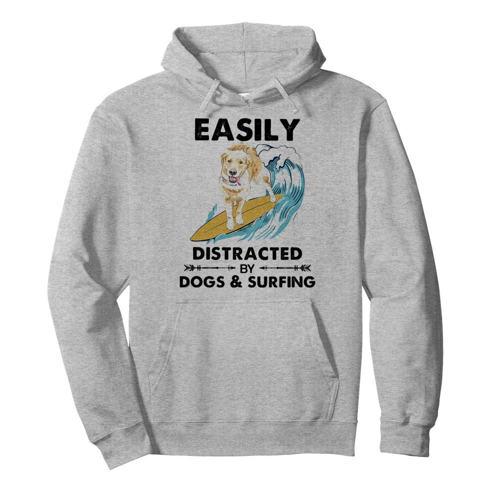 Dog labrador easily distracted by dogs and surfing  Unisex Hoodie