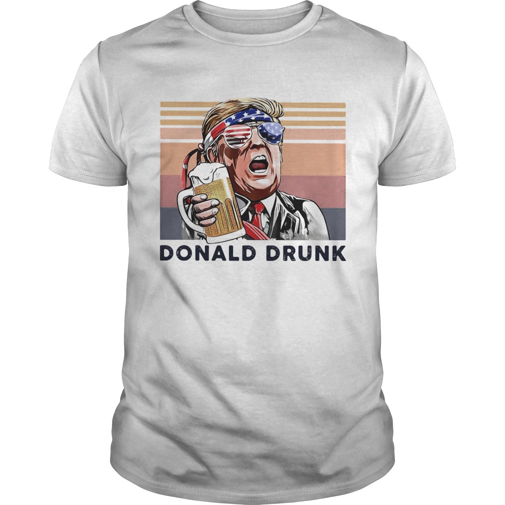 Donald Trump drunk beer American flag veteran Independence Day vintage shirt