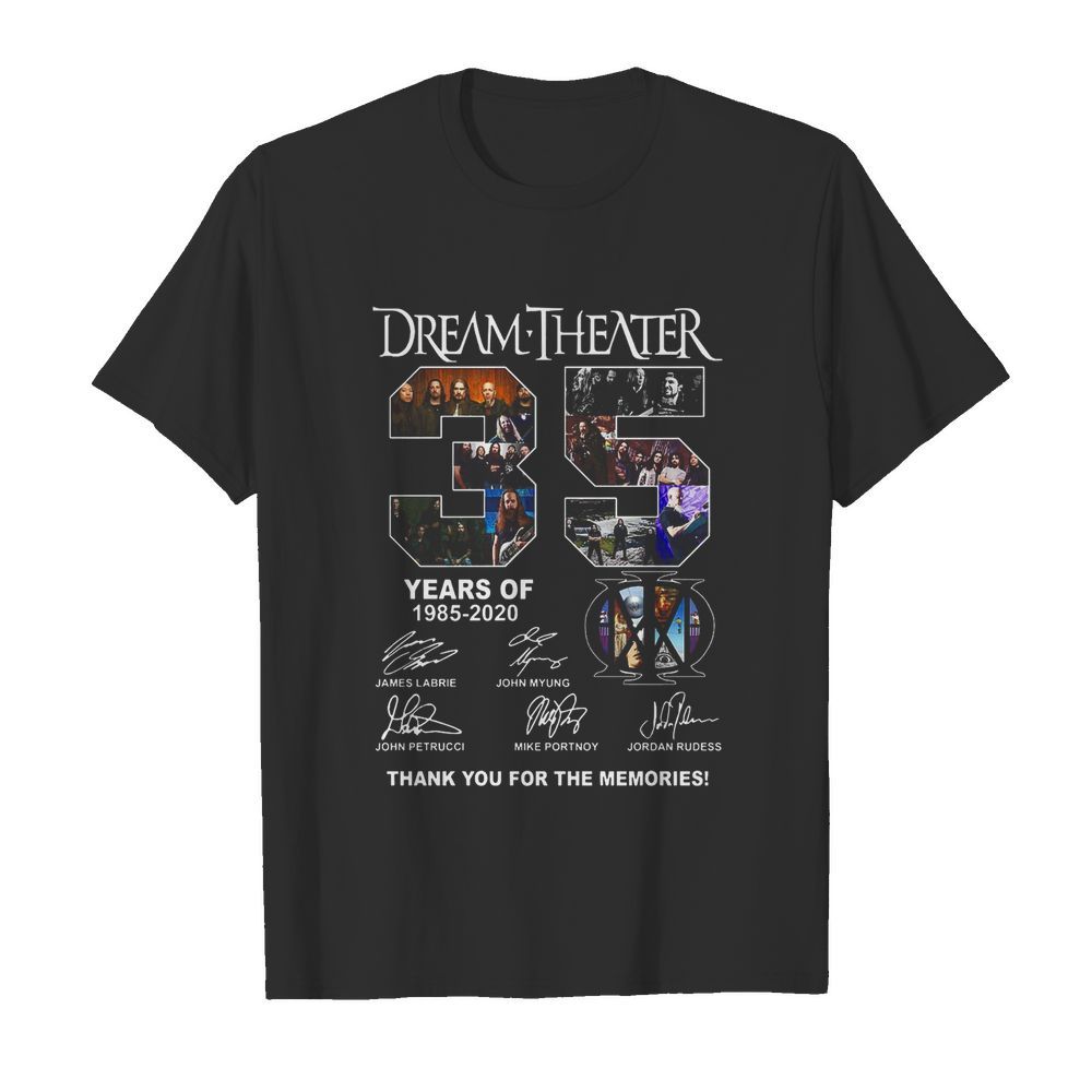 Dream Theater 35 Years Of 2985 2020 Thank You For The Memories Signatures shirt