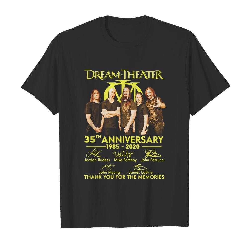 Dream Theater Progressive Metal Band 35th Anniversary 1985-2020 Member Signature shirt