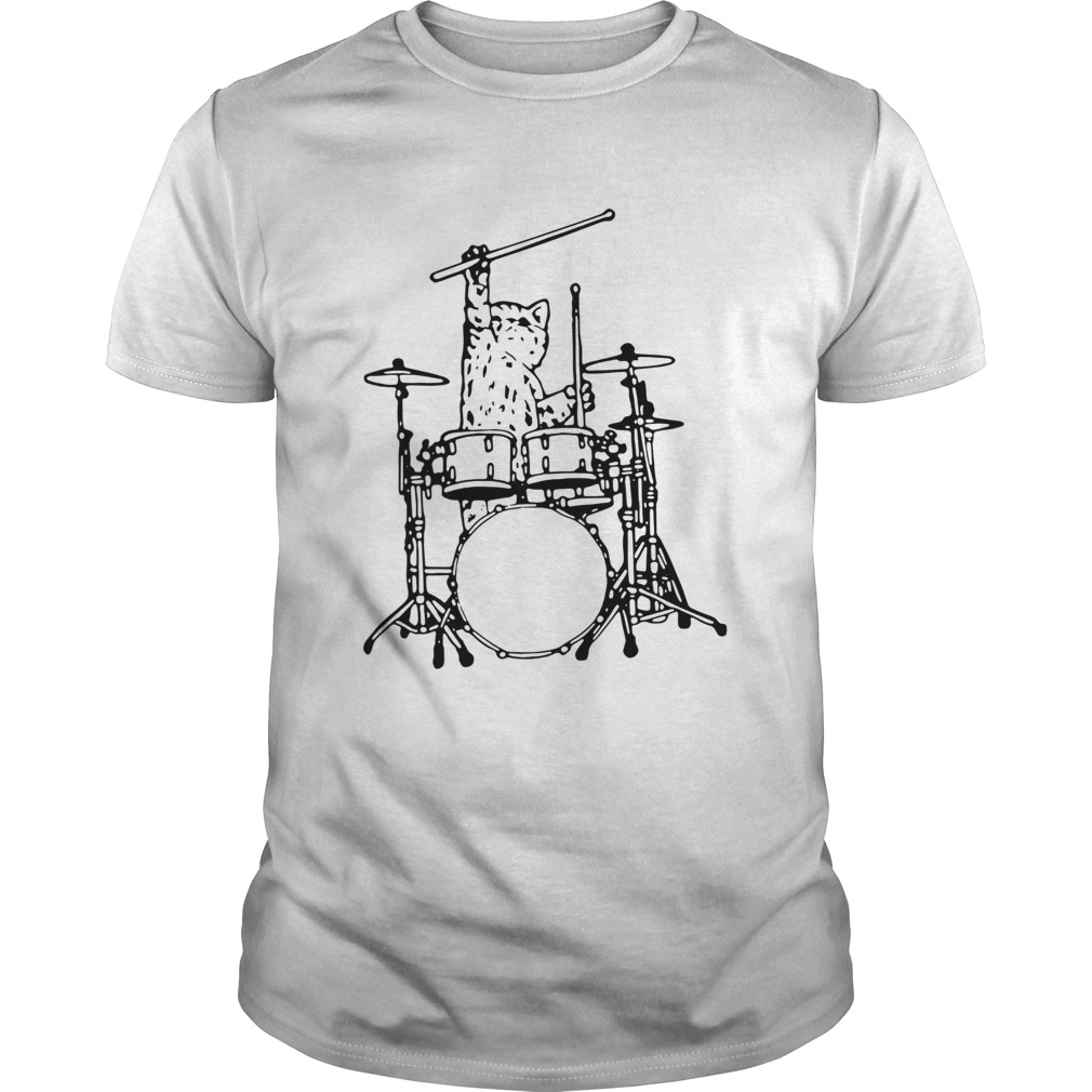 Drummer Cat Music Lover Musician Playing The Drums shirt