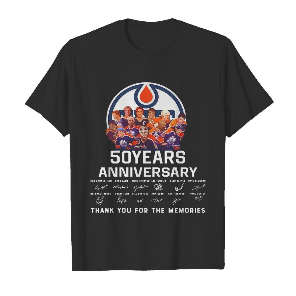 Edmonton Oilers 50 Years Anniversary Thank You For The Memories Signature shirt