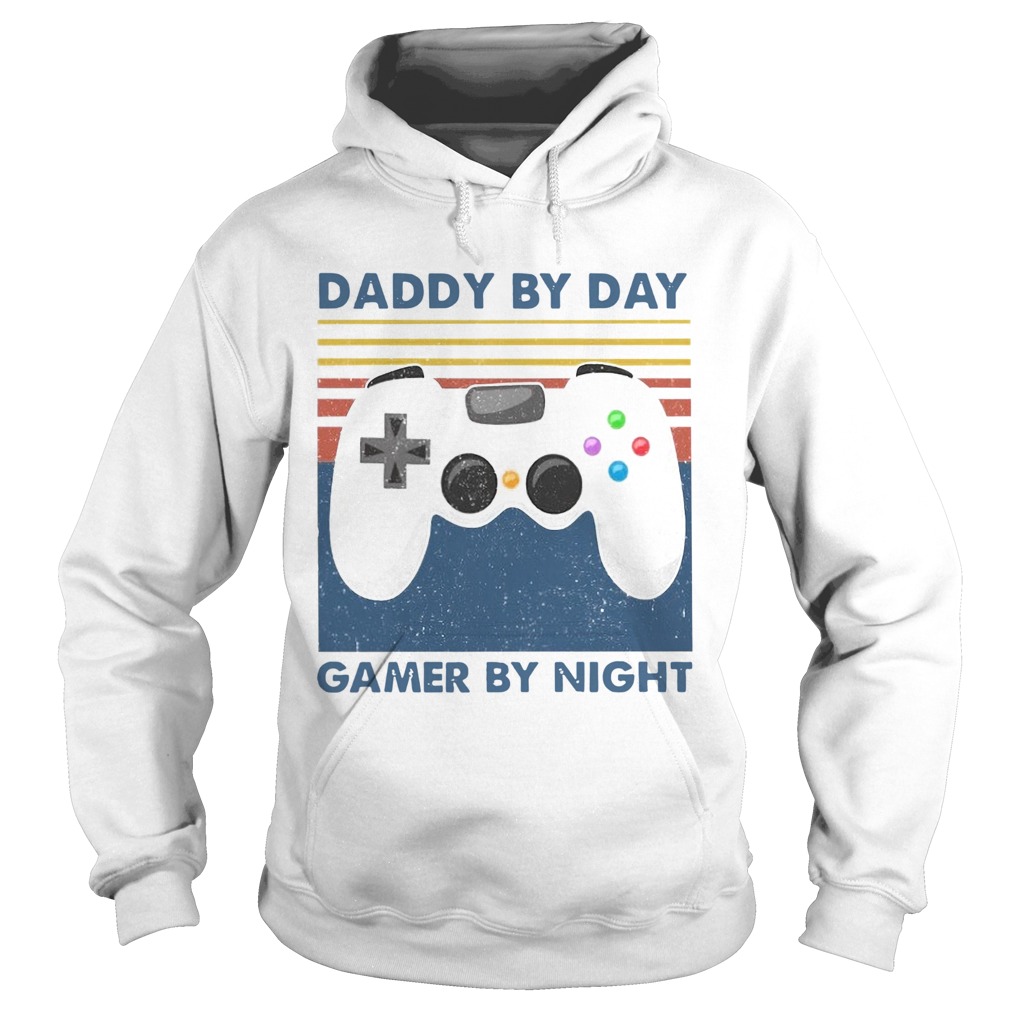 Family Daddy By Day Gamer By Night Vintage  Hoodie