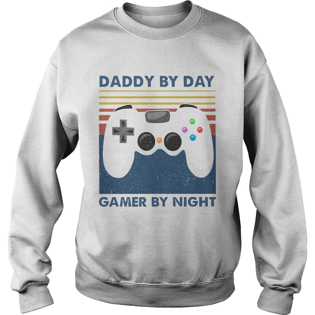 Family Daddy By Day Gamer By Night Vintage  Sweatshirt