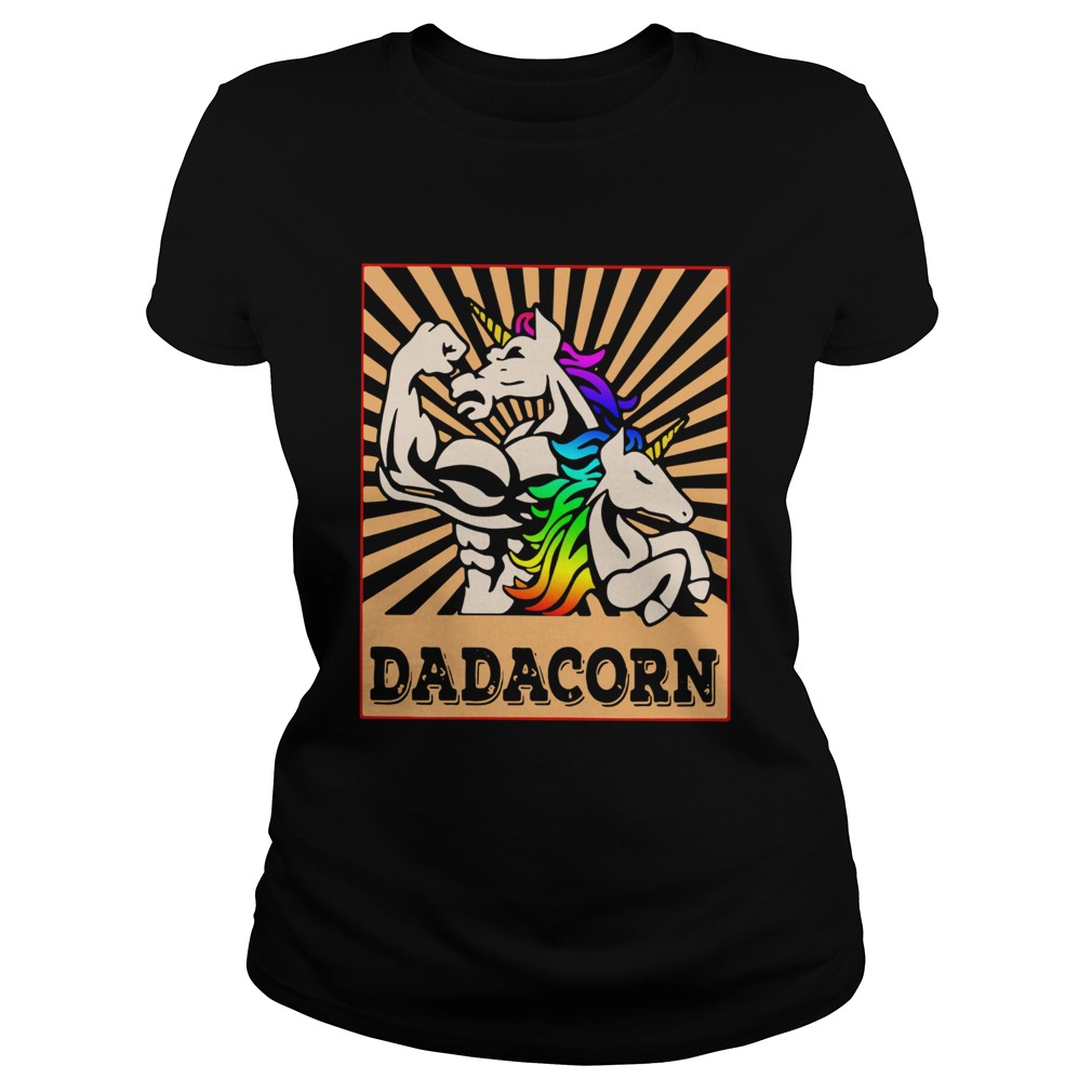 Father Day Strong Unicorn Dadacorn  Classic Ladies