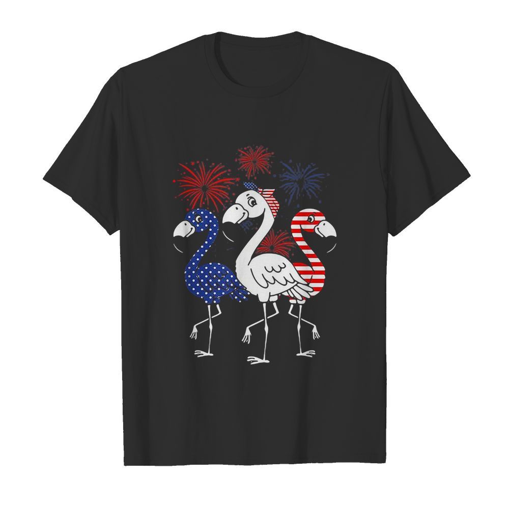 Flamingo American flag veteran Independence Day shirt