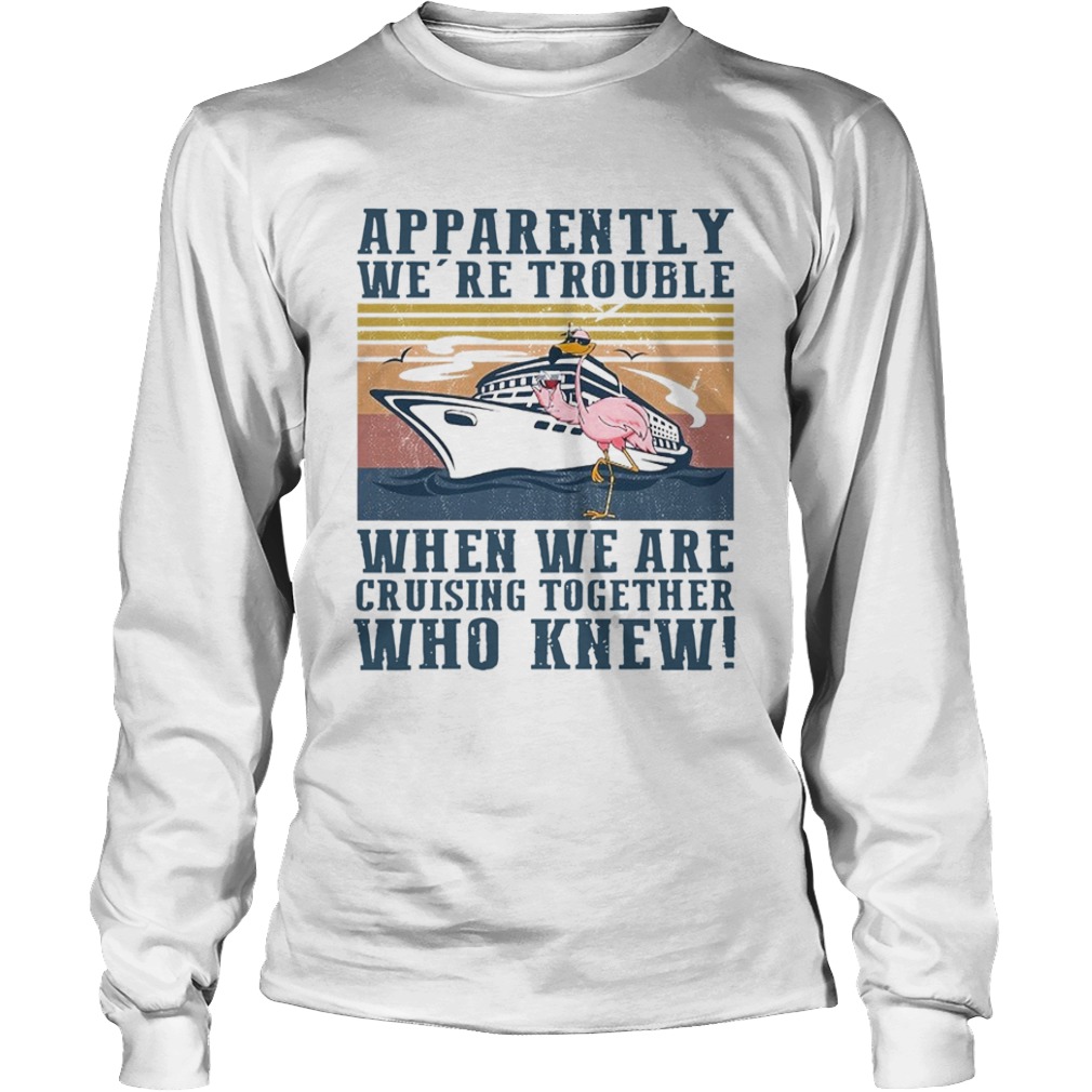 Flamingo Apparently Were Trouble When We Are Cruising Together Who Knew Vintage  Long Sleeve