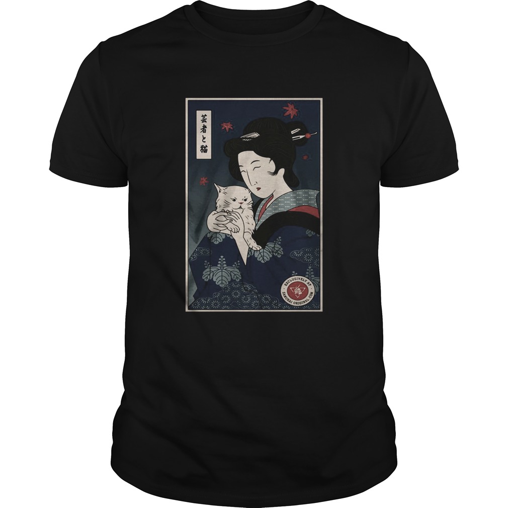 Geisha Hug Cat shirt