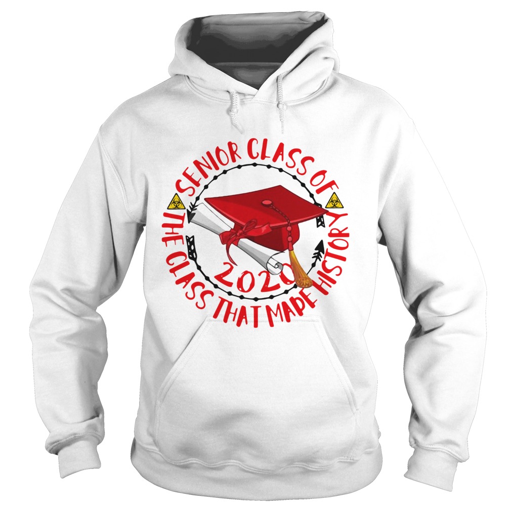 Graduation senior class of 2020 the class that made history red biohazard symbol  Hoodie