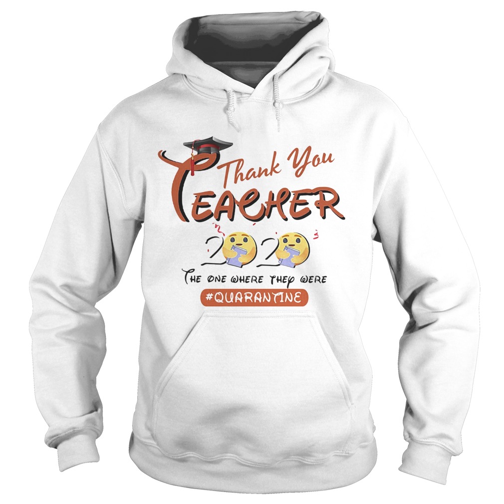 Graduation thank you teacher 2020 the one where they were quarantine icon hug books  Hoodie