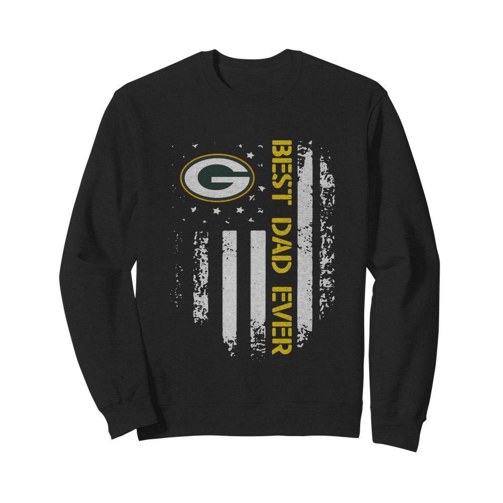 Green Bay Packers Best Dad Ever American Flag  Unisex Sweatshirt